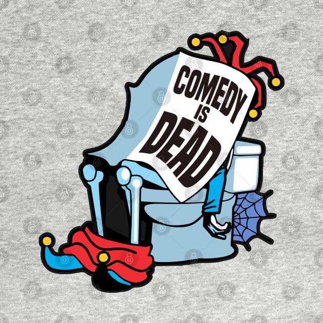 Comedy is Dead- Cartoon of A Jester on the Toilet 1.0 by Vector-Artist